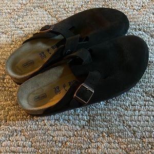 Birkenstock Boston Clogs soft footbed, color Mocha, size 39.